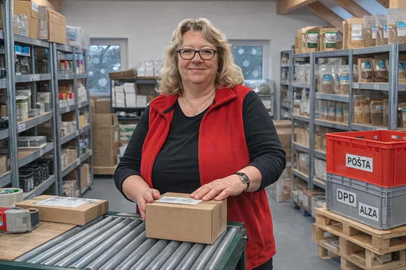 Dáša – vedúca skladu pri balení objednávok